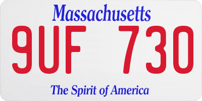 MA license plate 9UF730