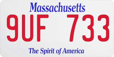 MA license plate 9UF733