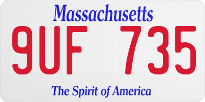MA license plate 9UF735