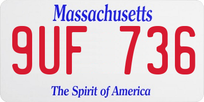 MA license plate 9UF736