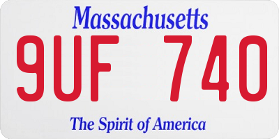 MA license plate 9UF740
