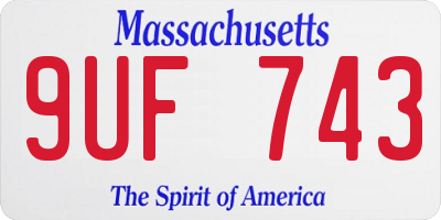MA license plate 9UF743