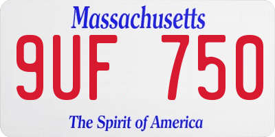 MA license plate 9UF750