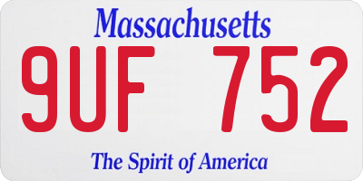 MA license plate 9UF752