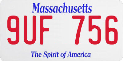 MA license plate 9UF756