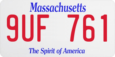 MA license plate 9UF761