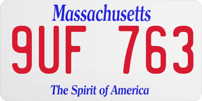MA license plate 9UF763