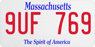 MA license plate 9UF769
