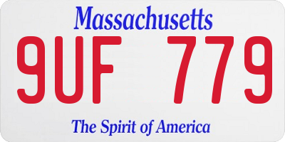 MA license plate 9UF779