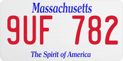 MA license plate 9UF782