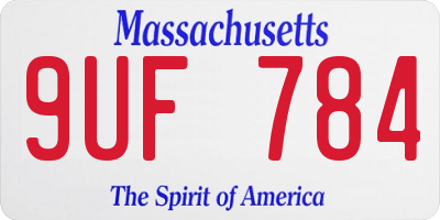 MA license plate 9UF784