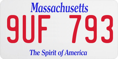 MA license plate 9UF793