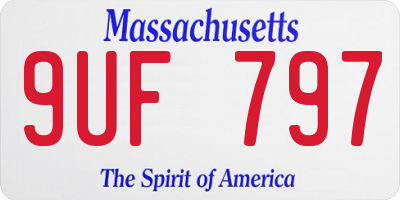 MA license plate 9UF797