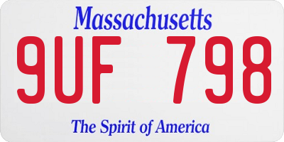 MA license plate 9UF798