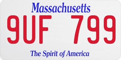 MA license plate 9UF799