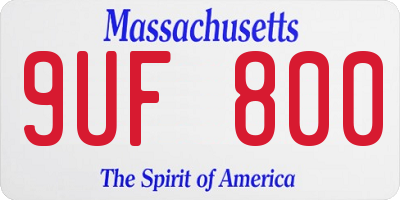 MA license plate 9UF800