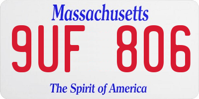 MA license plate 9UF806