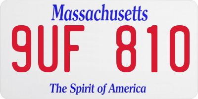 MA license plate 9UF810