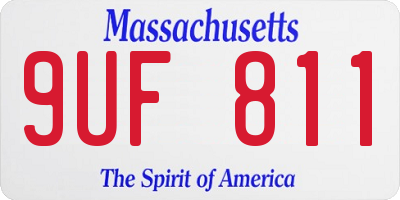 MA license plate 9UF811