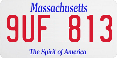 MA license plate 9UF813