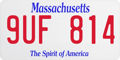 MA license plate 9UF814