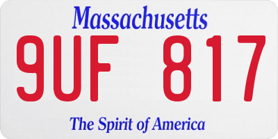 MA license plate 9UF817