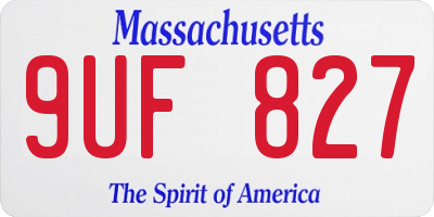 MA license plate 9UF827