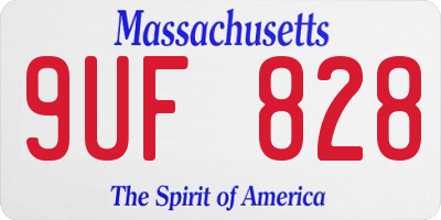 MA license plate 9UF828
