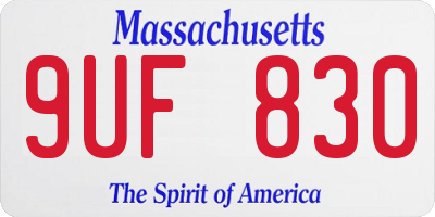 MA license plate 9UF830