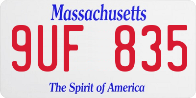 MA license plate 9UF835