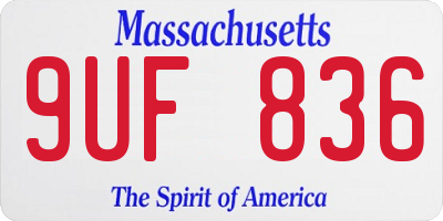 MA license plate 9UF836