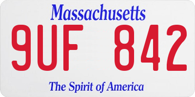 MA license plate 9UF842