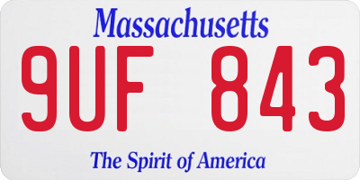 MA license plate 9UF843