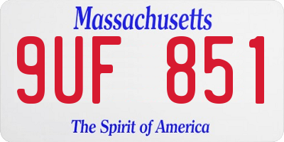 MA license plate 9UF851