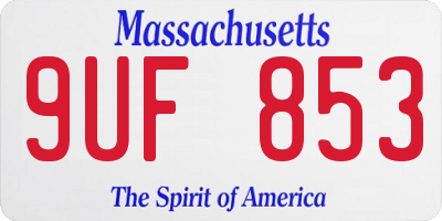 MA license plate 9UF853