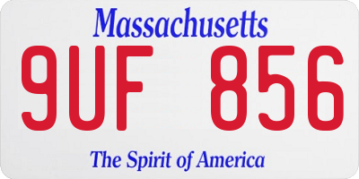 MA license plate 9UF856