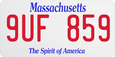 MA license plate 9UF859