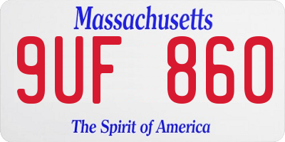 MA license plate 9UF860