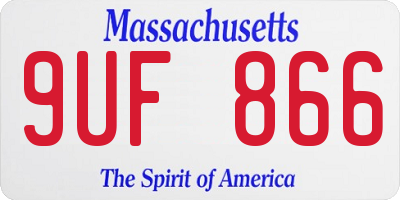 MA license plate 9UF866