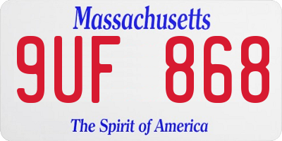 MA license plate 9UF868
