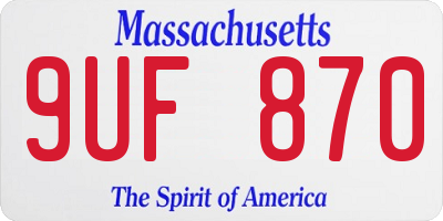 MA license plate 9UF870