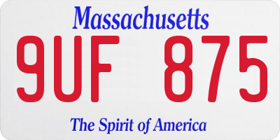 MA license plate 9UF875