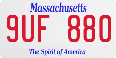 MA license plate 9UF880