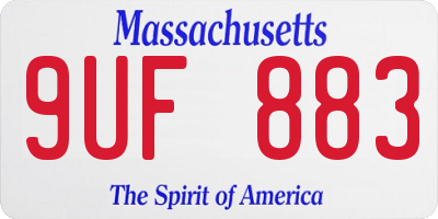 MA license plate 9UF883