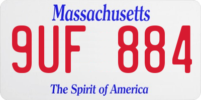 MA license plate 9UF884