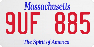 MA license plate 9UF885