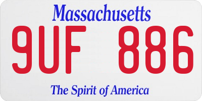 MA license plate 9UF886