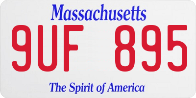 MA license plate 9UF895