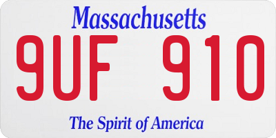 MA license plate 9UF910