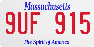 MA license plate 9UF915